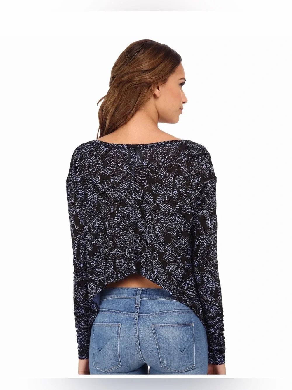 Free People Sahara Printed Tunic Top- Black Combo